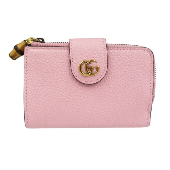 GUCCI Pink Leather Bamboo Wallet - Picture 2 of 9